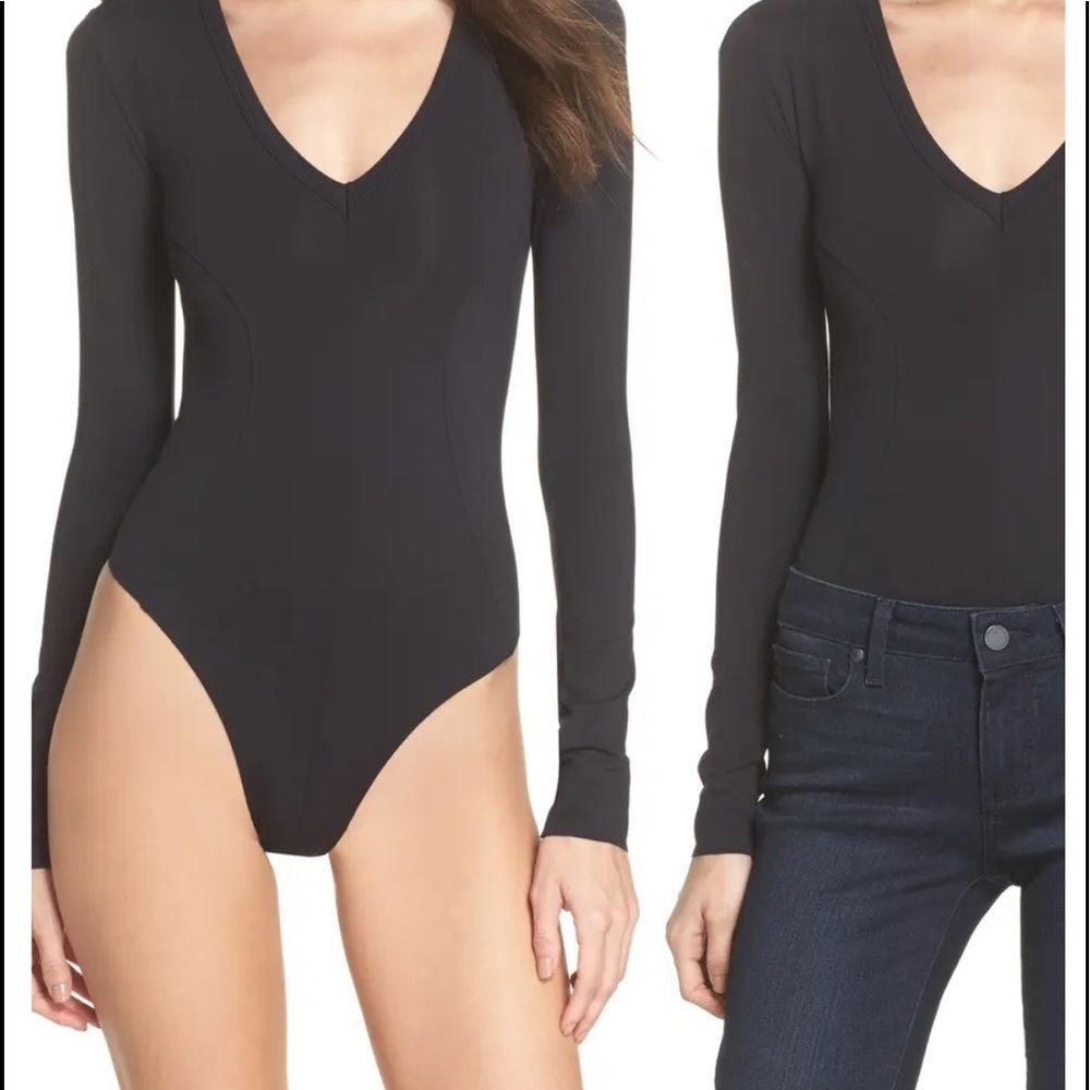 Intimately Free People Black Thong Bodysuit Size XS